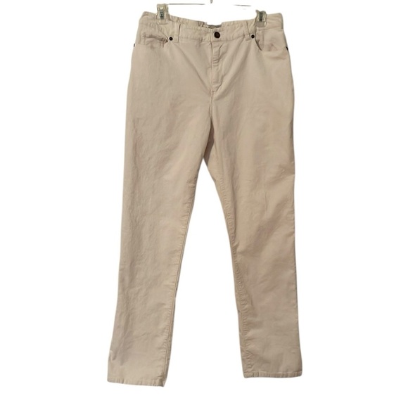 Coldwater Creek Pants - Coldwater Creek Corduroy Pants Size 12 Winter White Cotton 1% Spandex Zip EUC